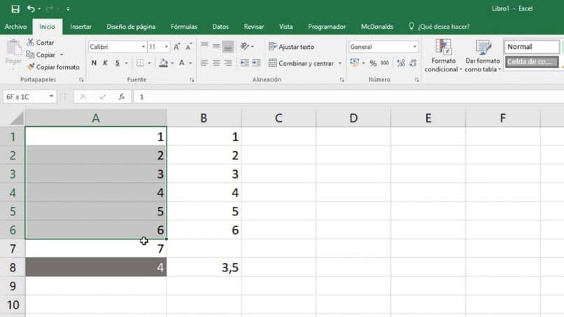 calcular la media de Excel