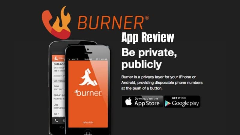Aplicación Burner en el móvil