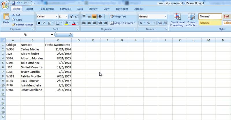 Motor de búsqueda de Excel
