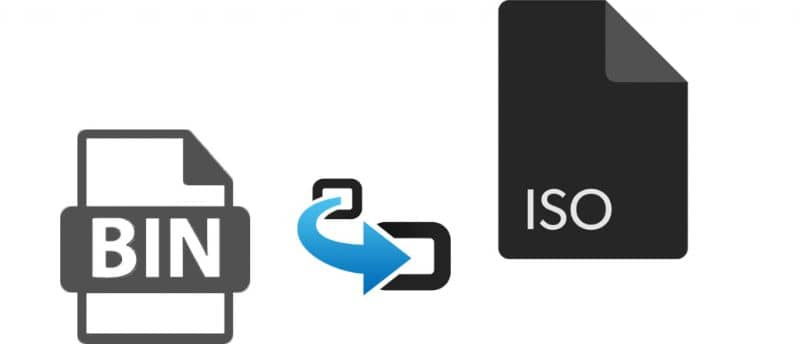 Iconos de formato BIN en ISO y símbolo de conversión