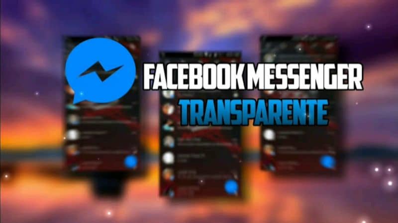 Logotipo transparente de Facebook Messenger con fondo de pantalla de Messenger borroso 