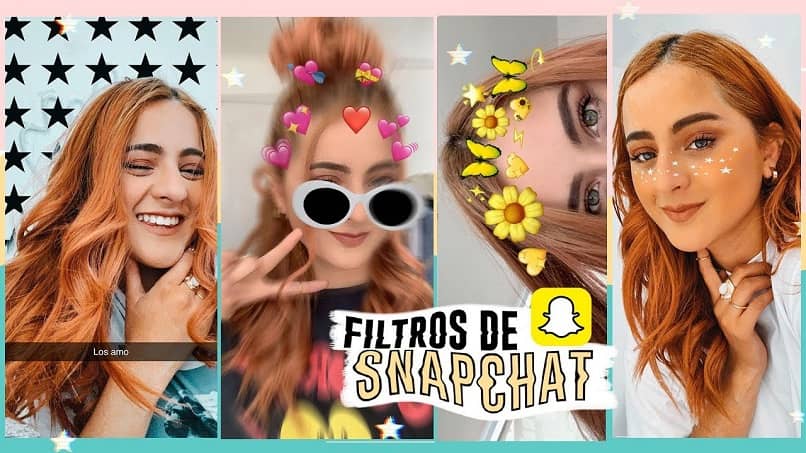 filtros de Snapchat en el rostro de una mujer